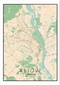 Kijów mapa kolorowa - plakat 61x91,5 cm
