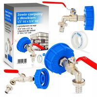ZAWÓR CZERPALNY KRAN MAUZERA ZBIORNIKA 1000l 3/4x1/2 IBC SZYBKOZŁĄCZKA