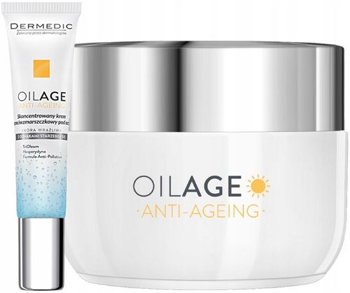Dermedic Oilage Krem do twarzy Odżywczy + Krem pod oczy Przeciwzmarszczkowy na Arena.pl