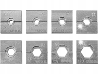ZESTAW MATRYCE WYMIENNE 8 SZTUK 10-120mm2 DO PRASKI YT-22860 YATO YT-22863