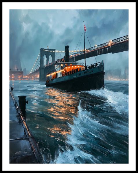 Plakat 50x65cm Stary Parowiec zdjęcie 3