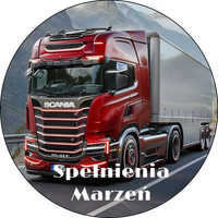 Opłatek na tort Urodziny Tir Scania Volvo Mercedes DAF Ciągnik Siodłowy