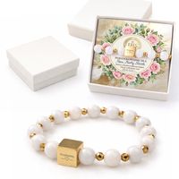 Bransoletka Damska Podziękowanie dla Katechetki na Komunię Kamienie Agat