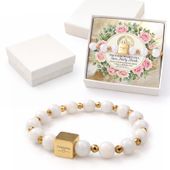 Bransoletka Damska Podziękowanie dla Katechetki na Komunię Kamienie Agat