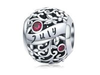 Rodowany srebrny charms do pandora miesiąc lipiec month july cyrkonie srebro 925 CHARM220