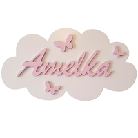 Lampka nocna chmurka z imieniem LED na baterie