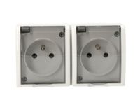 Aquarius gniazdo 2-krotne z uziemieniem klawisz AQGZ1-2/11a biały SIMON