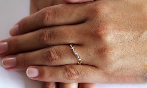 Złoty pierścionek PXD2715 - Diament na Arena.pl