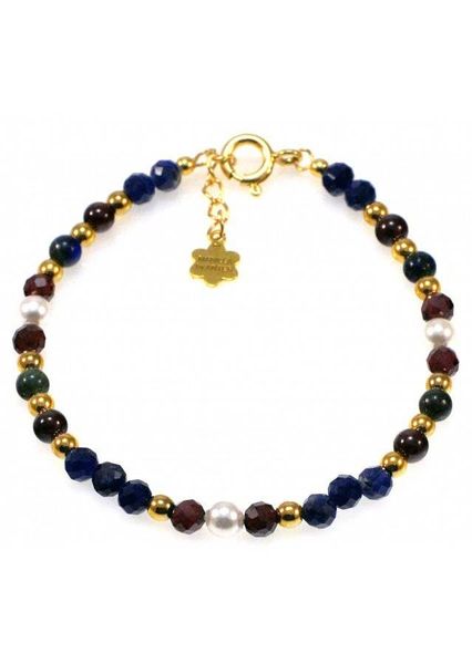 Bransoletka Lapis Granat 925 zdjęcie 1