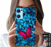 ETUI DO OPPO RENO7 5G - NIEBIESKIE MOTYLKI, MOTYL, KOBIECE WZORY
