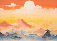 Plakat 35x25cm Świt nad Krainą Ciszych Gór