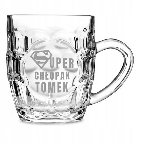 Prezent dla taty chłopaka na święta Kufel do piwa z grawerem + otwieracz na Arena.pl