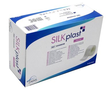 Plaster jedwabny przylepiec 5 cm x 5 m 6 sztuk SilkPlast