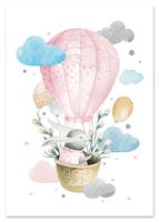 Plakat dla dziecka balon zajączek 70x100 cm
