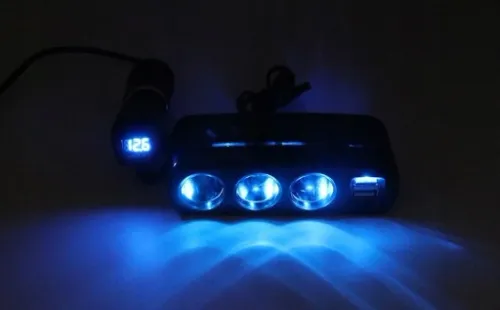 ROZGAŁĘŹNIK ZAPALNICZKI TRÓJNIK WOLTOMIERZ 2x USB na Arena.pl