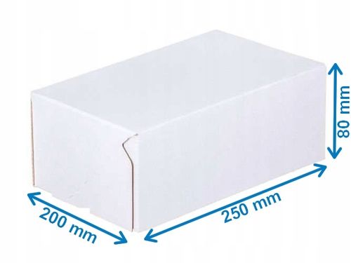 karton fasonowy 250x200x80mm biały-brązowy 3w e 350g/m2 na Arena.pl