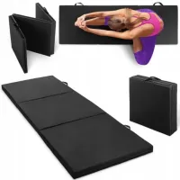MATERAC GIMNASTYCZNY DO ĆWICZEŃ SKŁADANY 180/60/6cm fitness black