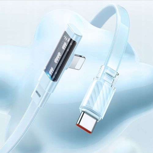 mcdodo kabel kątowy usb-c lightning płaski 36w do iphone 13 14 niebieski 2m na Arena.pl