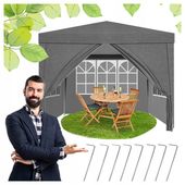 Namiot Ogrodowy Pawilon Altana 3 x 3m + 4 Ścianki Boczne Do Ogrodu Na Taras