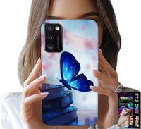 ETUI DO SAMSUNG GALAXY A41 - NIEBIESKI MOTYLEK, MOTYL, DAMSKIE WZORY