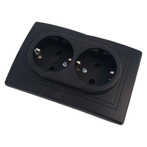 Gniazdko Elektryczne Podwójne Ścienne 16A czarne na Arena.pl
