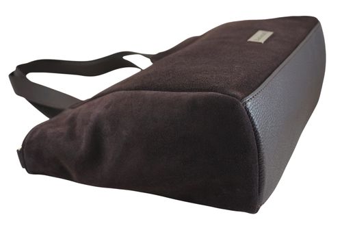 Torebka damska zamszowa typu worek - Brązowa ciemna na Arena.pl