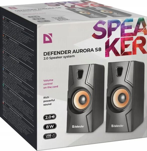Głośnik Defender Aurora S8 8W 2 szti (system akustyczny 2.0) czarny x4 zdjęcie 14