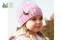 Pupill Luca czapka dla dziewczynki na wiosnę pudrowy róż 42-44