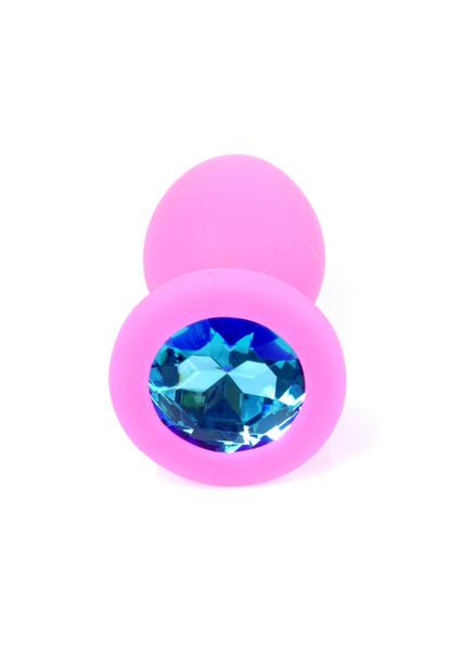 Plug-Jewellery Pink Silicon Plug Small- Light Blue Diamond zdjęcie 2