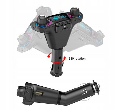 TRANSMITER FM BLUETOOTH ŁADOWARKA 3,1A 2xUSB MP3 na Arena.pl