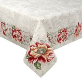 Obrus z gobeliny w kwiaty FLOW 140X180 naturalny
