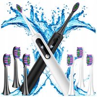 ZESTAW 2X SZCZOTECZKA SONICZNA DO ZĘBÓW ELEKTRYCZNA POLSKIE MENU 6 NASADEK