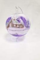 Świąteczna Bombka ze Szkła z Zimowym Pejzażem z Miejscem na Świeczkę
