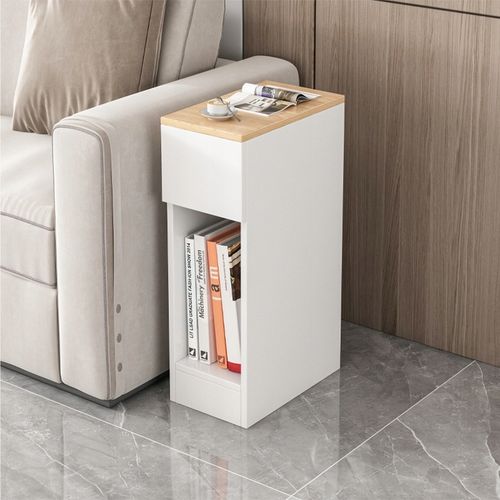 SZAFKA NOCNA WĄSKA Z SZUFLADĄ STOLIK Z PÓŁKĄ NOWOCZESNY LOFT SYPIALNI na Arena.pl