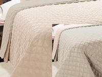 Narzuta dekoracyjna VIGO II 220x240 janoróżowa srebrna kwadraty