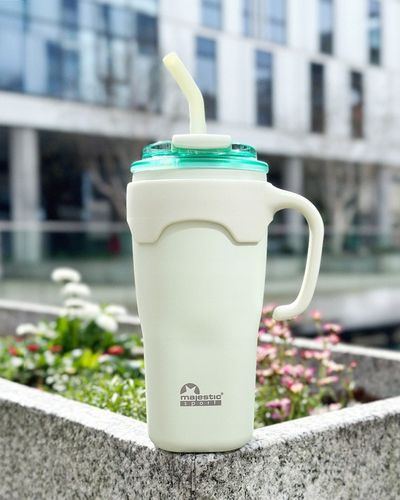 Kubek Termiczny Ze Słomką Majestic Sport Jelly 650 ml Zielony na Arena.pl