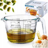 Miarka KUCHENNA szklana duża kubek do odmierzania produktów