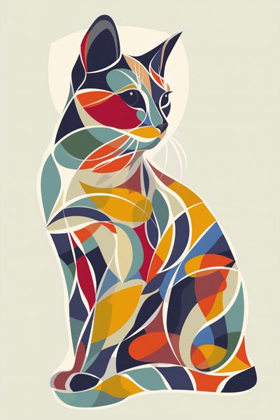 Plakat 20x30cm Kalejdoskopowy Kot zdjęcie 1