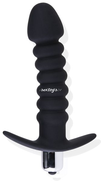 Falisty Penis Silikonowy Korek, Plug + Wibracje zdjęcie 2