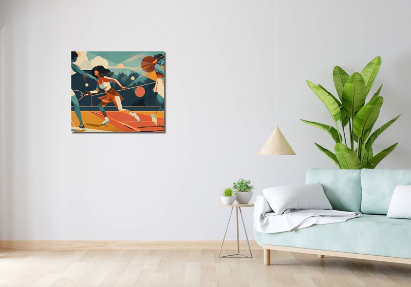 Obraz 70x60cm Mistrzynie Kortu zdjęcie 2