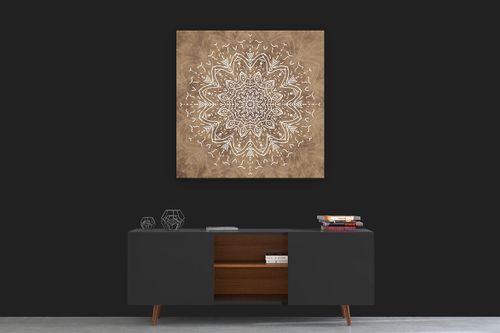 OBRAZ NA PŁÓTNIE CANVAS ABSTRAKCJA MANDALA 07 100X100 CM na Arena.pl