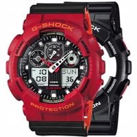 ZESTAW G-SHOCK GA-100-1A4ER CZERWONY CZARNY,CZERWONY