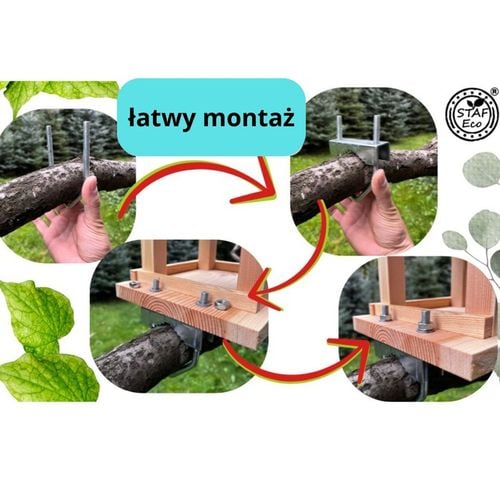 Karmnik dla ptaków na balkon uchwyt + WYSUWANA SZUFLADA - Producent na Arena.pl