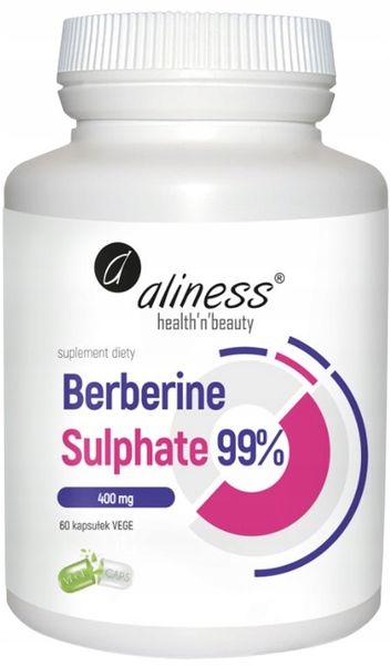 ALINESS Berberine Sulphate 99% 400mg ODCHUDZANIE SIARCZANY BERBERYNA 2x60 k zdjęcie 2