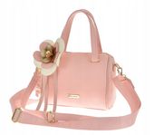 Laura Biaggi - torebka listonoszka kuferek różowy groszek kwiat L326024