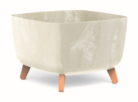 Doniczka kwadratowa GRACIA SQUARE BETON EFFECT DGQL400E-CY700, Kolor Kremowy, Prosperplast, Wymiary 39x39x27 cm