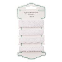 koronki bawełniane 4 x 1m bridal white 7201