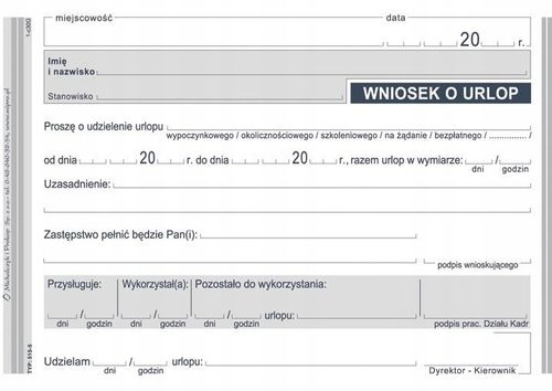 wniosek o urlop a6 515-5 na Arena.pl