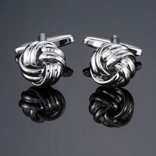 Spinki do mankietów wzór SREBRNY SUPEŁ WĘZEŁ na Arena.pl