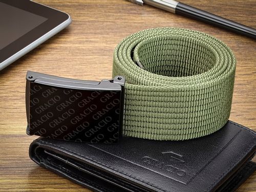 Pasek do Spodni Parciany KHAKI klamra GRACIO Męski Prezent 125cm na Arena.pl